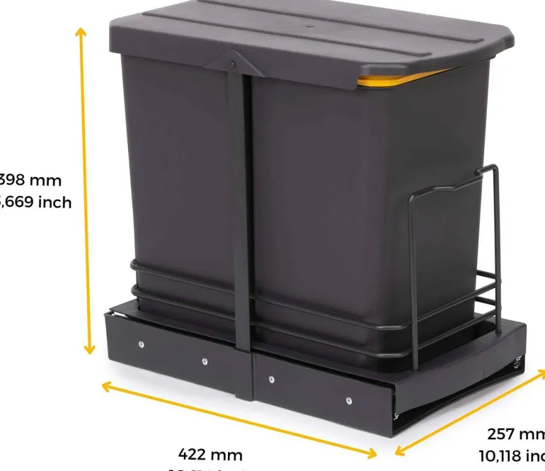Poubelle de recyclage 2 bacs 12 litres Recycle