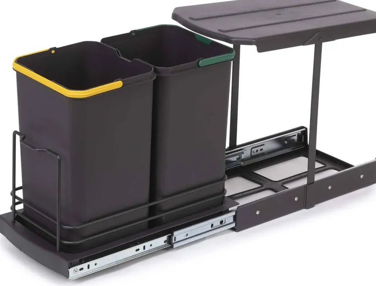 Poubelle de recyclage 2 bacs 12 litres Recycle
