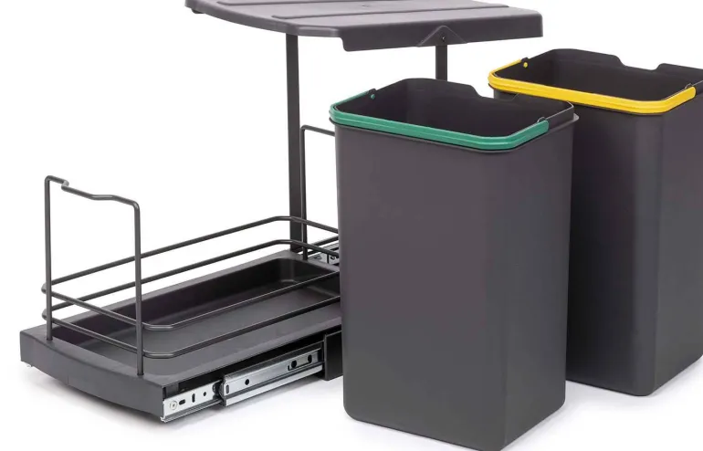 Poubelle de recyclage 2 bacs 12 litres Recycle