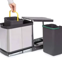Poubelle de recyclage extraction manuelle 2 bacs 12 litres Recycle