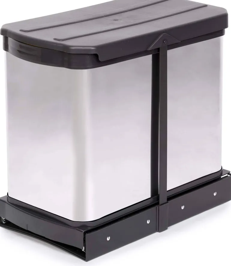 Poubelle de recyclage extraction manuelle 2 bacs 12 litres Recycle