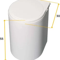 Poubelle de recyclage à fixation sur porte 13 litres (Blanc)