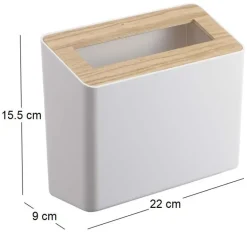 Poubelle de table en résine et bois Trash