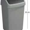 Poubelle grise avec couvercle basculant Delta (25 litres)