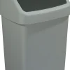 Poubelle grise avec couvercle basculant Delta (10 litres)
