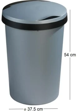 Poubelle 45 L avec couvercle plat Twinga (Gris)
