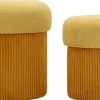 Pouf avec rangement intégré Aspen (Set de 2) (Moutarde)