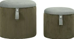 Pouf avec rangement intégré Bolzano (Set de 2) (Vert)