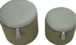 Pouf avec rangement intégré Bolzano (Set de 2) (Vert)