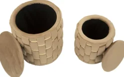 Pouf avec rangement intégré Shanty (Lot de 2) (Doré)
