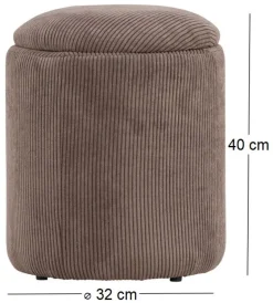 Pouf coffre en polyester Limpen (Velours marron)