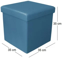 Pouf coffre pliable Oxford (Bleu Canard)