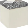 Pouf coffre pliable Patchwork gris