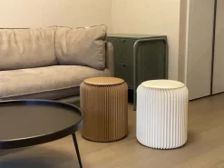 Pouf design en carton plié 35 cm (Kraft)