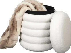 Pouf 2 en 1 en tissu bouclette Freya