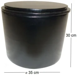 Pouf en polyuréthane Reverso (Noir)