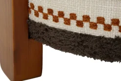Pouf en tissu avec pieds en bois Ethnic (Modèle 1)