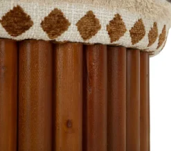 Pouf en tissu avec pieds en bois Ethnic (Modèle 2)
