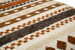 Pouf en tissu avec pieds en bois Ethnic (Modèle 2)