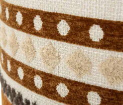 Pouf en tissu avec pieds en bois Ethnic (Modèle 2)