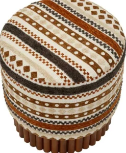 Pouf en tissu avec pieds en bois Ethnic (Modèle 2)