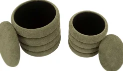Pouf en tissu 2 en 1 Nordic (Set de 2) (Vert)