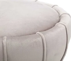 Pouf en tissu et métal Flower 40 x 44 cm (Gris)
