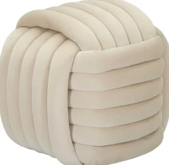 Pouf en tissu Softy 45 x 45 x 45 cm (Crème)