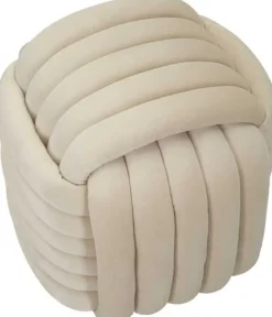 Pouf en tissu Softy 45 x 45 x 45 cm (Crème)