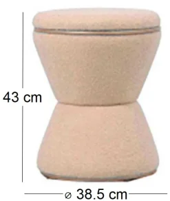 Pouf en tissu teddy Gustar (Marron sable)