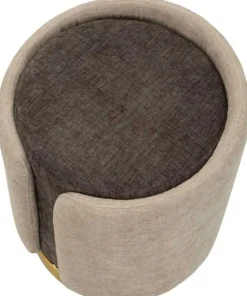 Pouf en tissu Two-Tone 40 x 50 cm (Marron - Marron clair et Doré)