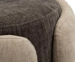 Pouf en tissu Two-Tone 40 x 50 cm (Marron - Marron clair et Doré)