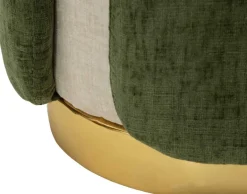 Pouf en tissu Two-Tone 40 x 50 cm (Vert - Marron clair et Doré)