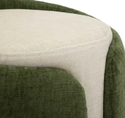 Pouf en tissu Two-Tone 40 x 50 cm (Vert - Marron clair et Doré)
