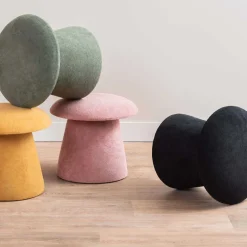 Pouf en velours Mushroom (Rose pâle)