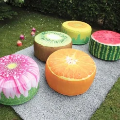 Pouf extérieur avec imprimé déco (Tournesol)