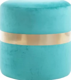 Pouf rond en velours Milo