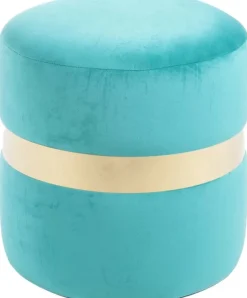 Pouf rond en velours Milo