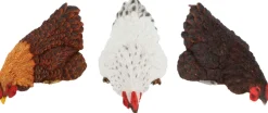 Poules décoratives à poser en polyrésine (Lot de 3)