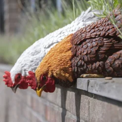 Poules décoratives à poser en polyrésine (Lot de 3)