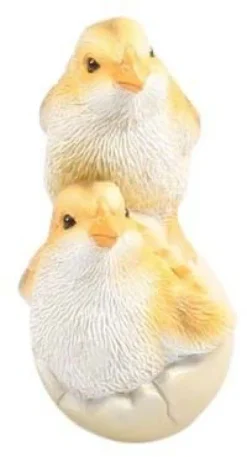 Poussins dans coquille en résine 10.5 x 7.5 x 13.5 cm