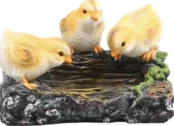 Poussins sur branche en résine 22.5 x 15 x 11 cm