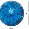 Presse papier rond en verre Meduse (Bleu)