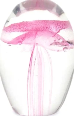 Presse papiers en verre Méduse (Rose)