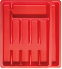 Range couverts ajustable en plastique (Rouge)
