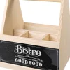 Range-couverts en bois avec motif imprimé (Bistrot)