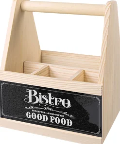 Range-couverts en bois avec motif imprimé (Bistrot)