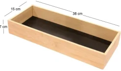 Rangement en bois pour tiroir fond noir (38 x 15 x 7 cm)