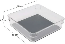 Rangement en plastique antidérapant pour tiroir (16x16x4.5 cm)