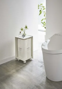 Rangement pour toilettes sur roulettes Caster (Blanc)